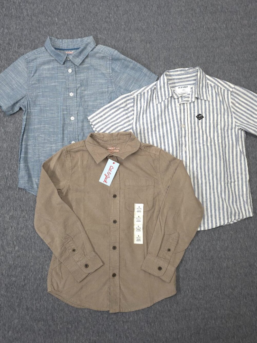 Boys S 6-7 Button Down Shirt Lot 3 Cat & Jack Old Navy NWT Excellent